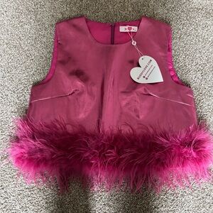 Buddy Love Queenie Pink Feather Top